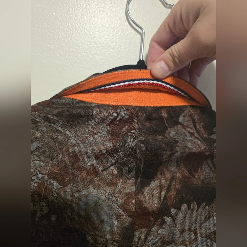 Lanzino Floral Patterned Brown Blazer